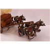 Image 2 : Covered Wagon End Table Lamp w/Three Clydesdale Horse Figurines - 26" x 12" x 8" - May Need New Bulb