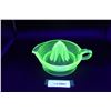 Image 1 : Uranium Depression Glass Lemon/Citrus Juicer - 8" x 4"