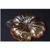 Image 3 : Carnival Glass Iridescent Marigold Clover Leaf Candy Dish - 7" x 6" x 1"