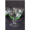 Image 2 : (5) Green Ombre & Clear Base Glass Goblets Glasses Set - 5" Tall