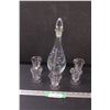 Image 1 : Vintage Hand painted Glass Decanter & (5) Liqueur Glasses