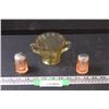 Image 1 : Pink Depression Glass Salt & Pepper Shakers & Madrid Amber Depression Glass Sugar Bowl