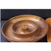 Image 2 : Vintage Wooden Nut Cracking Tray (12") & Wooden Serving Platter (12")