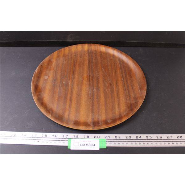 Walnut Round Serving Tray - 13.5" Diameter
