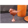 Image 5 : Carved Wood Bird Home Decor & (2) Wooden Holders
