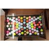 Image 2 : *Golf Themed Coffee Table w/ Scottish Flag in Golf Balls Under Glass - 25.25 x 18 x19