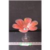 Image 1 : Flower Artisan Glass Candy Dish - 7" x 9"