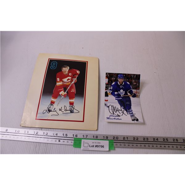 Lanny McDonald ( 10" x 8") & Clark MacArthur (6" x 4") Hockey Pictures- Signed, UN-AUTHENTICATED