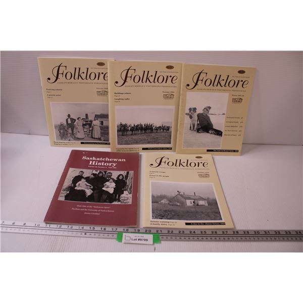 (4) Folklore Saskatchewan Booklets 2008 Editions & Saskatchewan's History 1993 Edition Booklet
