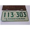 Image 3 : (2) Saskatchewan License Plates: 1938 & 1974