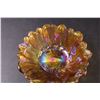 Image 2 : Carnival Glass Iridescent Amber Sunflower Candy Bowl - 7" x 2.5"