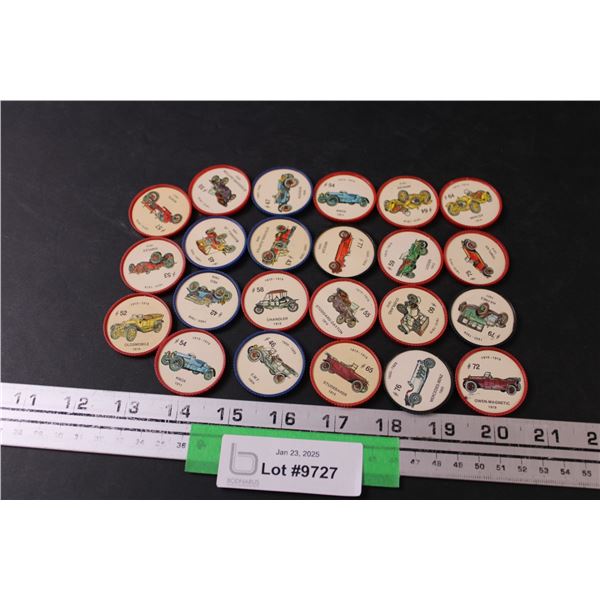 (23) Jello Wheel Coins - Transportation Editions - Assorted