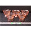 Image 1 : (5) Federal Glass Normandie Pink Glass Sherbet/Ice Cream Dishes - 3.5" x 2.65"
