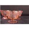 Image 5 : (5) Federal Glass Normandie Pink Glass Sherbet/Ice Cream Dishes - 3.5" x 2.65"