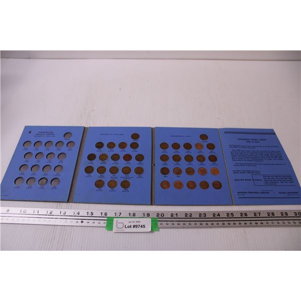 Canadian One Cent Coin Collection Booklet - 1920 - 1964 (Not Complete)