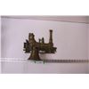 Image 1 : Brass Wall Mount Train Bell Decor - Bell Missing Clapper - 12" x 12"