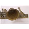 Image 3 : Brass Wall Mount Train Bell Decor - Bell Missing Clapper - 12" x 12"