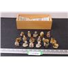 Image 1 : (15) Red Rose Tea Figurines w/Small Wood Crate
