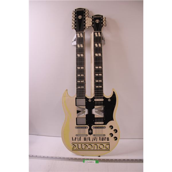 Doucette - Let Him Play - Guitar Cardboard Advertisement - 39" x 15"