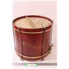 Image 1 : Vintage Boy Scout Wood Barrel Drum & Drum Sticks - 12" x 14"