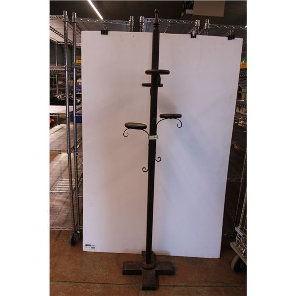 * Wooden & Metal Bracket Plant Stand - 75" x 16" - Pot Holders 5" Diameter