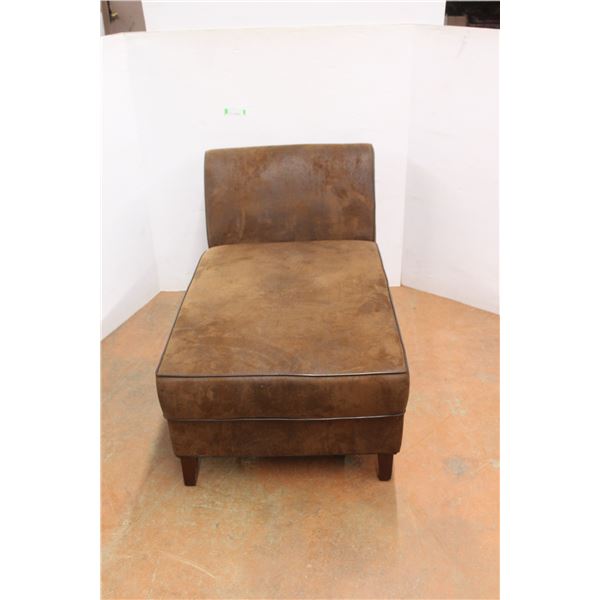 *Brown Suede Lounge Chair 28" Wide x 51" Long x 30" Tall