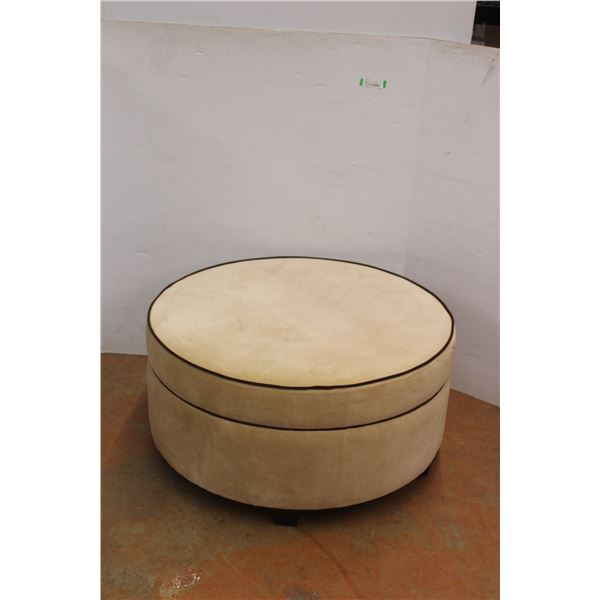*Cushioned Beige Ottoman 35.5" Wide x 18" Tall