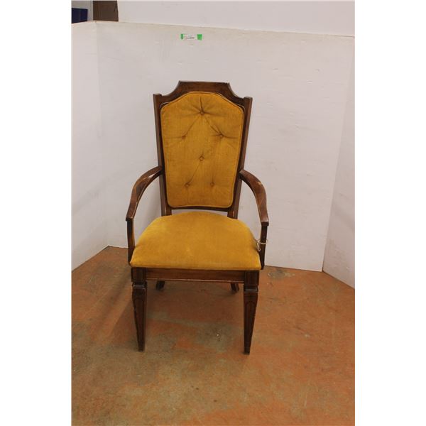 *Vintage Cushioned Wood Chair 20" Wide x 18" Deep x 40.5" Tall