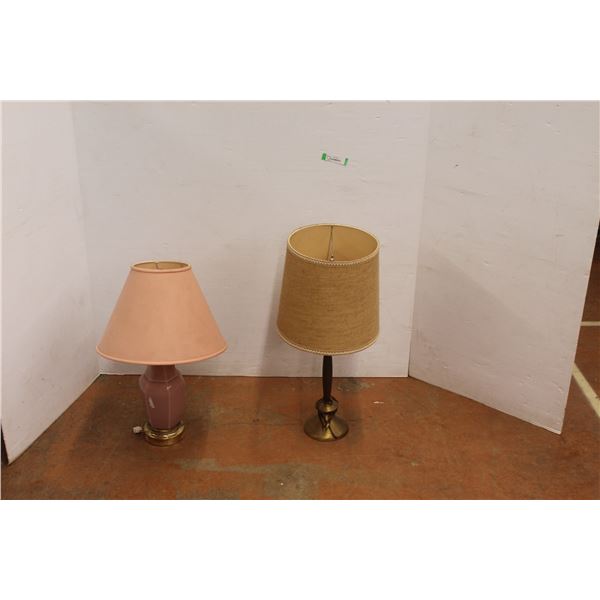 *(2) Vintage Lamps with Shades- As Is, Up to 27' Tall