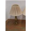 Image 3 : *(2) Brass Colored Vintage Lamps with Shades- As Is, Up to 32" Tall