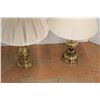 Image 6 : *(2) Brass Colored Vintage Lamps with Shades- As Is, Up to 32" Tall