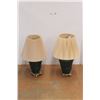 Image 1 : *(2) Green & Brass Lamps with Shades, As Is, Up to 27" Tall
