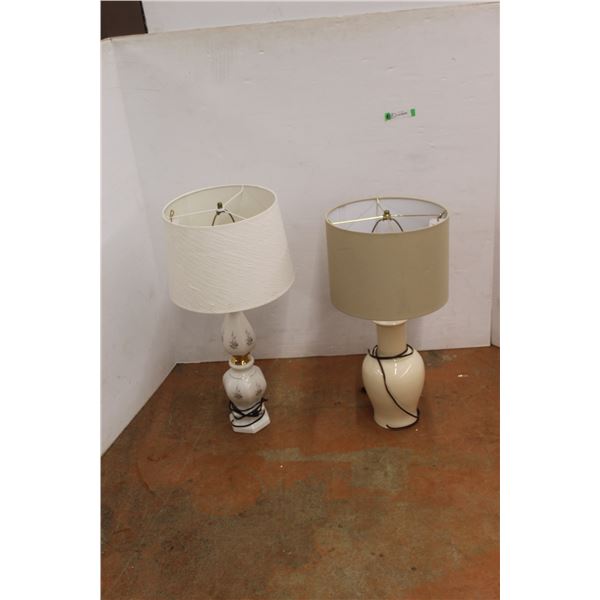 *(2) Vintage Lamps with Shades, As Is, Up to 31.5" Tall