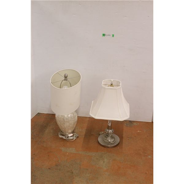 *(2) Vintage Lamps with Shades, As Is, Up to 24" Tall