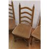 Image 2 : *(4) Wood & Velvet Dining Chairs 17" Deep x 18" Wide x 43" Tall