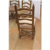 Image 4 : *(4) Wood & Velvet Dining Chairs 17" Deep x 18" Wide x 43" Tall