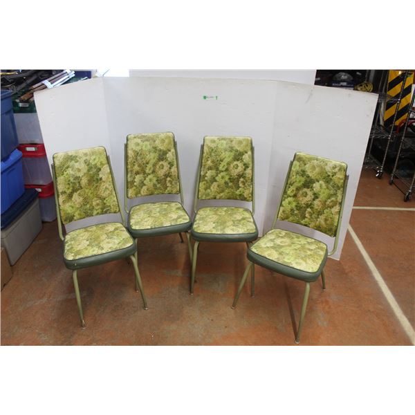 *(4) Vintage Flowered Dining Chairs 16" Wide x 17" Deep x 34" Tall