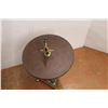 Image 3 : *Rotating Brass & Vegan Leather Bound Side Table 15" Wide x 28" Tall