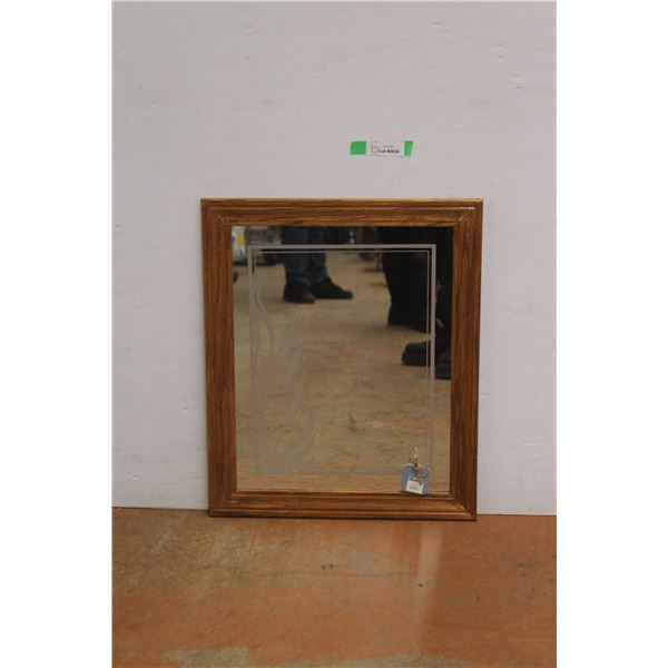 *Wheat Themed Wood Framed Mirror 19" Wide x 24" Tall