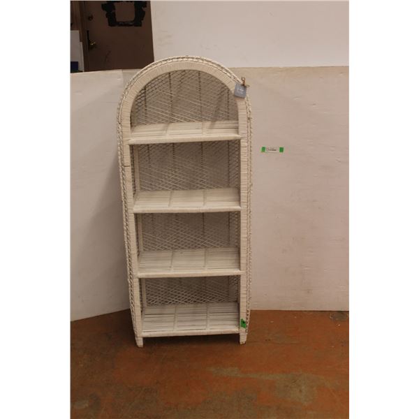 *Arched White Wicker Stand 50.5" Tall x 20" Wide x 10.5" Deep