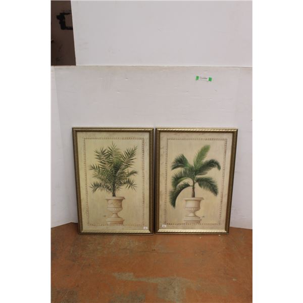 *(2) Framed Floral Art Prints 32" Tall x 22" Wide