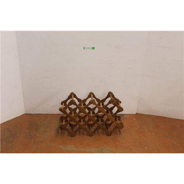 *Folding Wood Wine Rack 23.5" Wide x 16.5" Tall