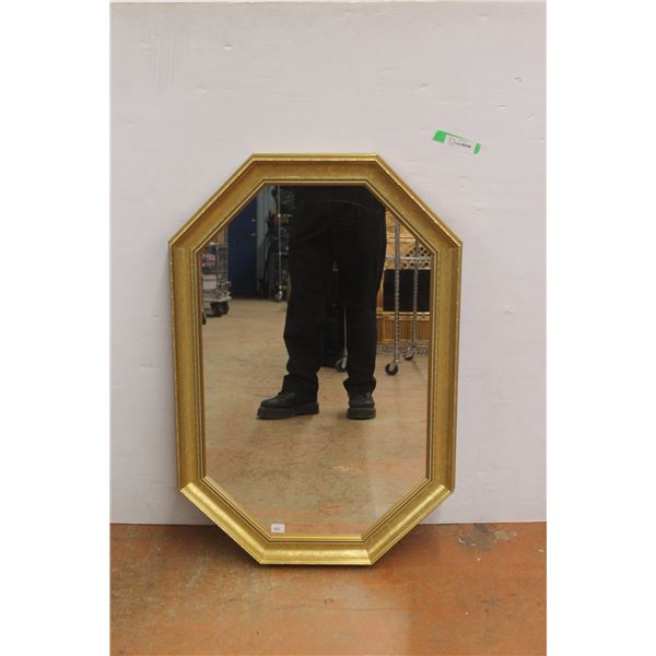 *Gold Colored Framed Mirror 38" Tall x 34" Wide