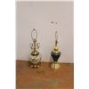 Image 1 : *(2) Lamps- Ivory & Gold Bejewelled and Emerald & Gold Art Deco- Up to 29" Tall