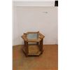 Image 1 : *Wood, Glass & Cane Webbing Hex End Table 20" Tall x 22" Wide