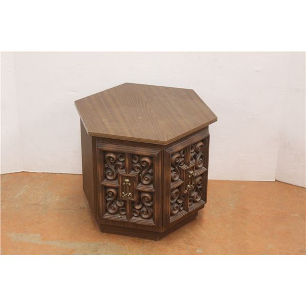 *Hexagon End Table with Storage 20" Wide x 19" Tall