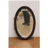 Image 2 : *Oval Decorated Wood Framed Mirror 30" Tall x 19" Wide
