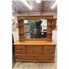 Image 1 : *Wood Dresser with (6) Drawers and Mirror 64" Wide x 18" Deep x 73" Tall