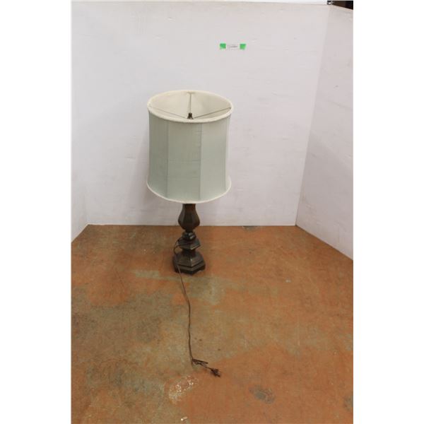 *Brass Colored Lamp with Green Shade