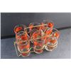 Image 3 : (6) Asian Lanterns Cocktail Glasses Set with Caddy